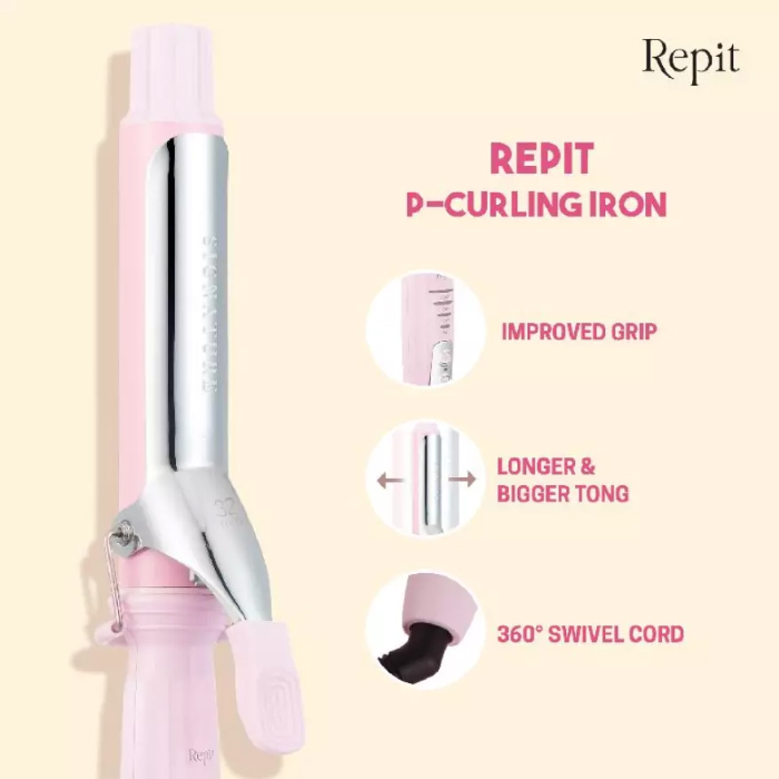 Repit Hair Styler Pengeriting Rambut Curling Iron 32MM - Pink